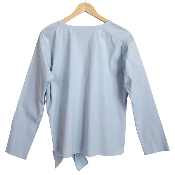 Theory Serah Stretch Cotton Side Tie Poplin Top Size Medium - Picture 10 of 13